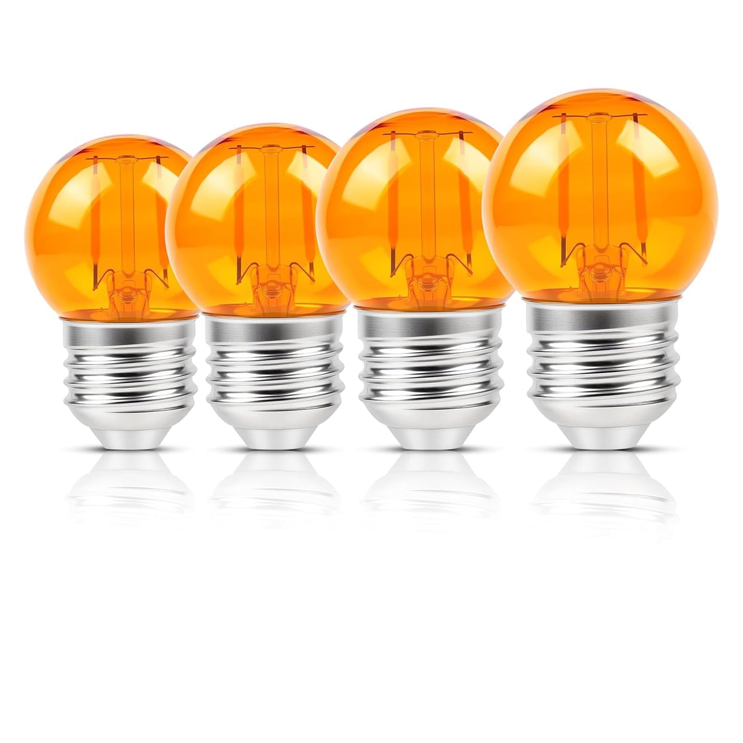 KINUR G40 Small dim Amber LED Edison 2000K 2 watt-15 watt Equivalent, E26 Base Low watt Soft Warm Light Bulbs for Healthy Sleep and Baby Nursery Light