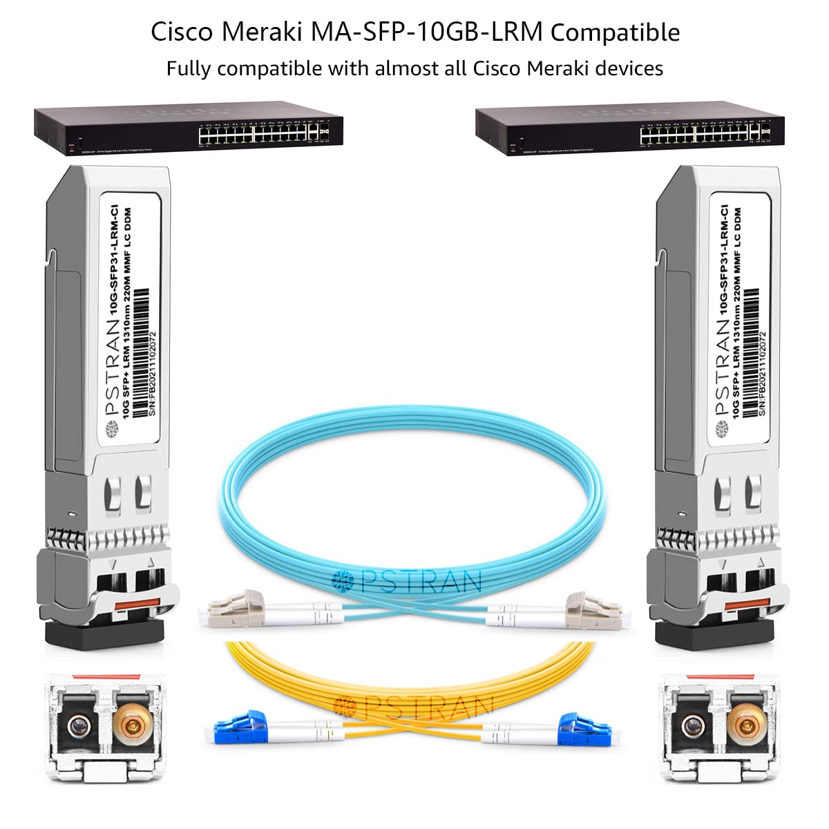 OPSTRAN 10GBASE-LRM SFP+ Optical Transceiver Module Compatible with Cisco Meraki MA-SFP-10GB-LRM 1310nm 220m DDM Duplex LC MMF