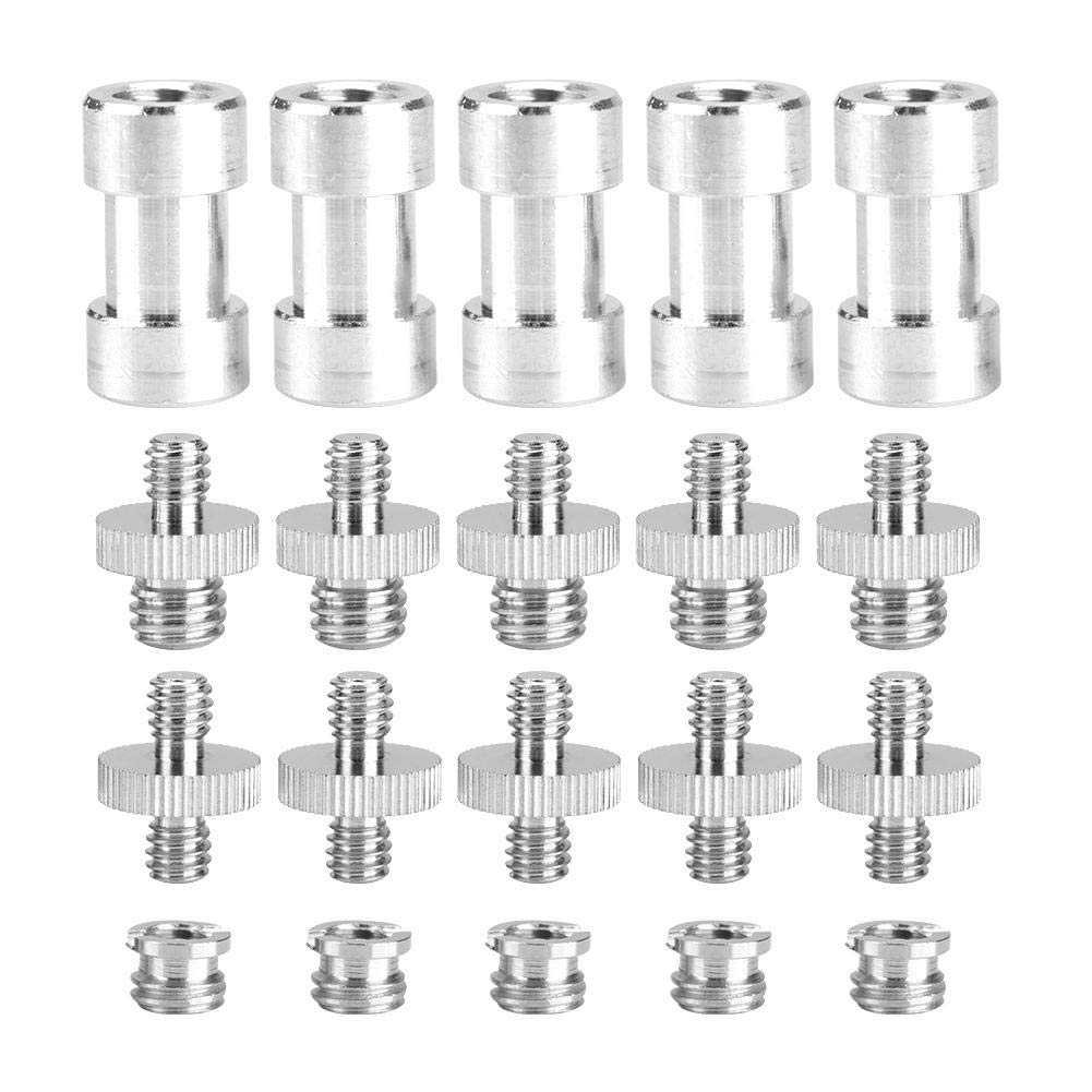 20Pcs Camera Mount Screw Kit, Portable 1/4 Inch to 3/8 Inch,1/4 to 1/4 Threaded Ring Screw Converter Threaded Adapter Accessory for DSLR,Flash,Light