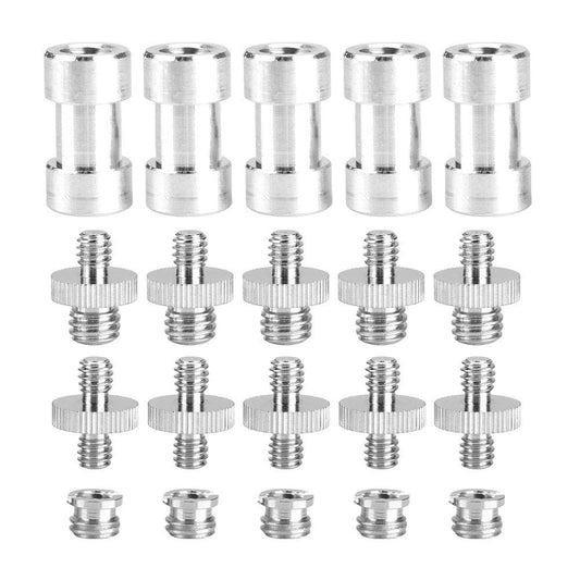 20Pcs Camera Mount Screw Kit, Portable 1/4 Inch to 3/8 Inch,1/4 to 1/4 Threaded Ring Screw Converter Threaded Adapter Accessory for DSLR,Flash,Light