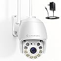 Cromorc 360° View Pan/Tilt/Digital Zoom 5MP WiFi Security Camera Outdoor, Motion Detection, Humanoid Tracking, Floodlight&Siren Alarm, Color Night