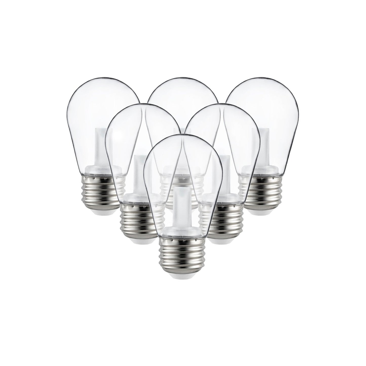 Sunlite 40989-SU LED S14 String Light Bulb, 1 Watt (10W Equivalent), 50 Lumens, Medium Base (E26), Non-Dimmable, ETL Listed, 2700K Soft White, Clear