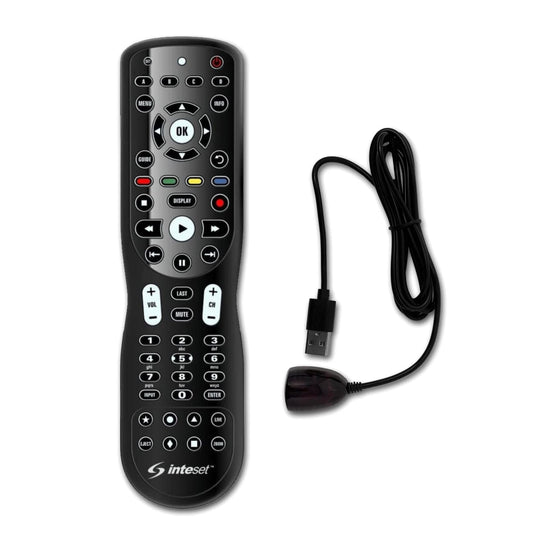 Inteset 4-in-1 Universal Backlit Remote & IReTV IR Receiver Combo. for Streamers That Have no IR Receiver Built in, Including F-TV, Nvidia Shield (2nd