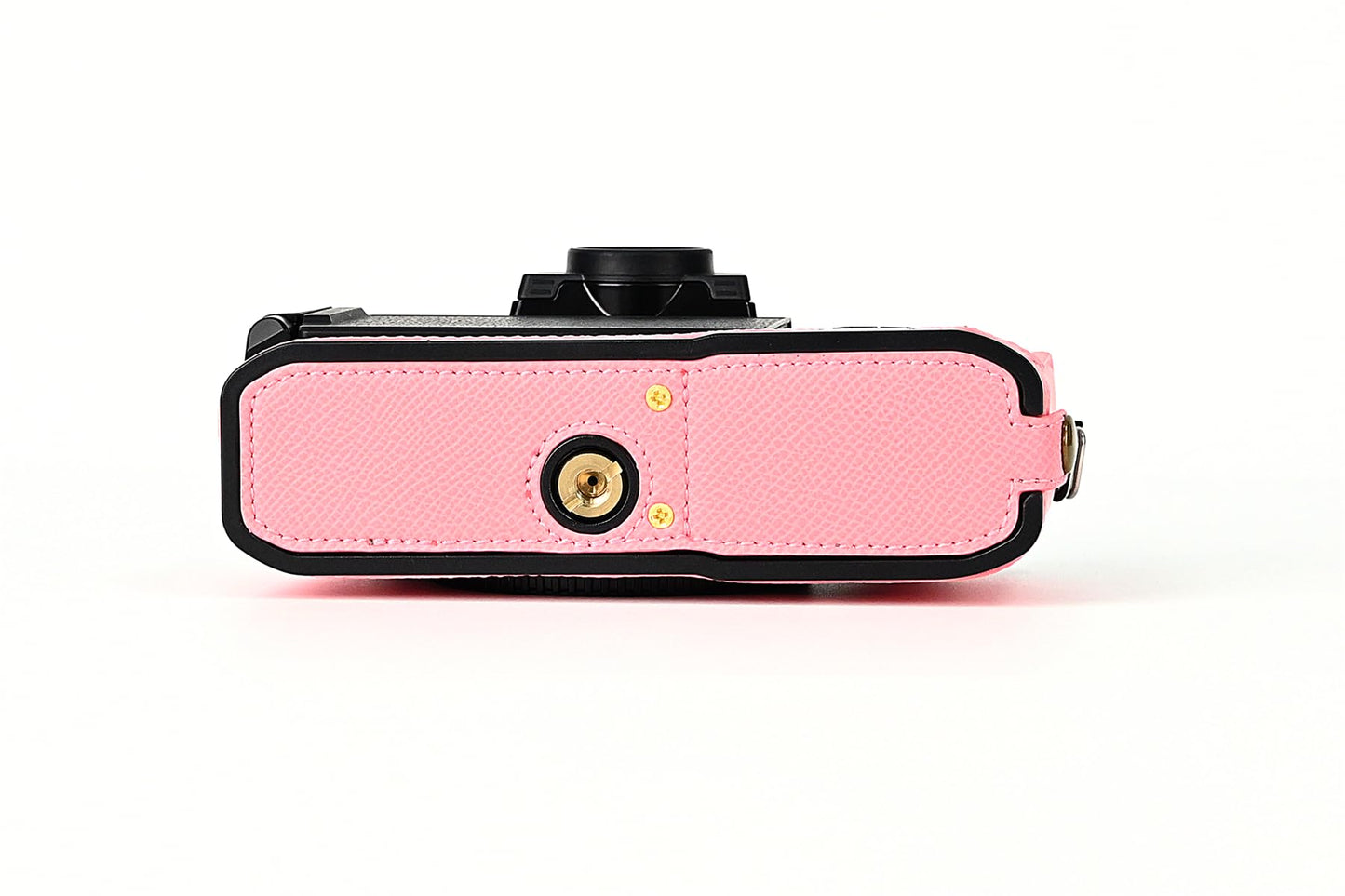 Z fc Case, BMAOLLONGB Handmade PU Carbon Fibre Leather Half Camera Case Bag Cover Bottom Opening Version for Nikon Z fc with Hand Strap (Pink)