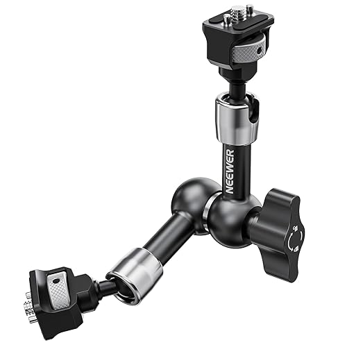 NEEWER 7" Articulating Magic Arm with 360° Ball Heads & Locating Pins for ARRI, Camera Monitor Mount with 1/4" Screws for DSLR Action Camera Monitor