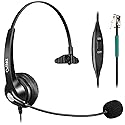 Callez Wired Telephone Headset Mono, Call Center RJ9 Phone Headset with Noise Canceling Mic Compatible with ShoreTel 480 Plantronics T10 Polycom