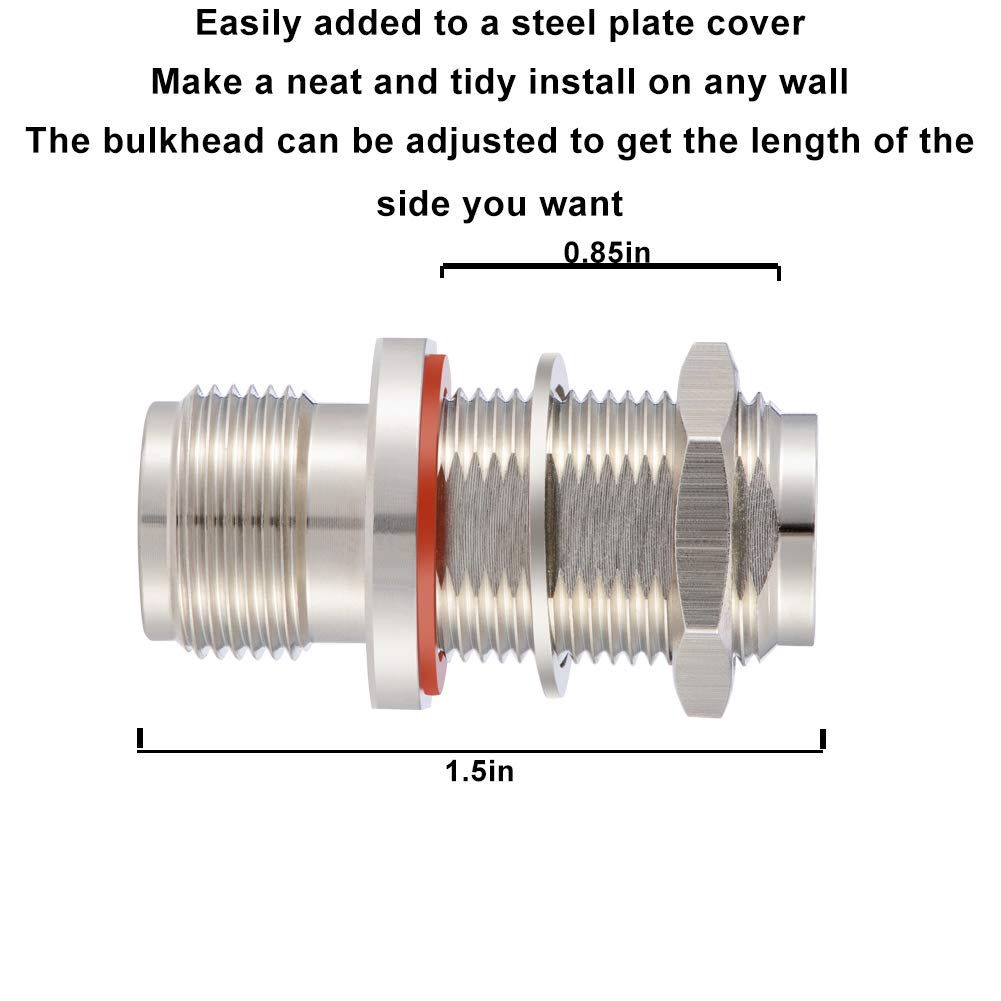 XRDS -RF 2PCS N Female to N Female Bulkhead Connector Coax Bulkhead Connector