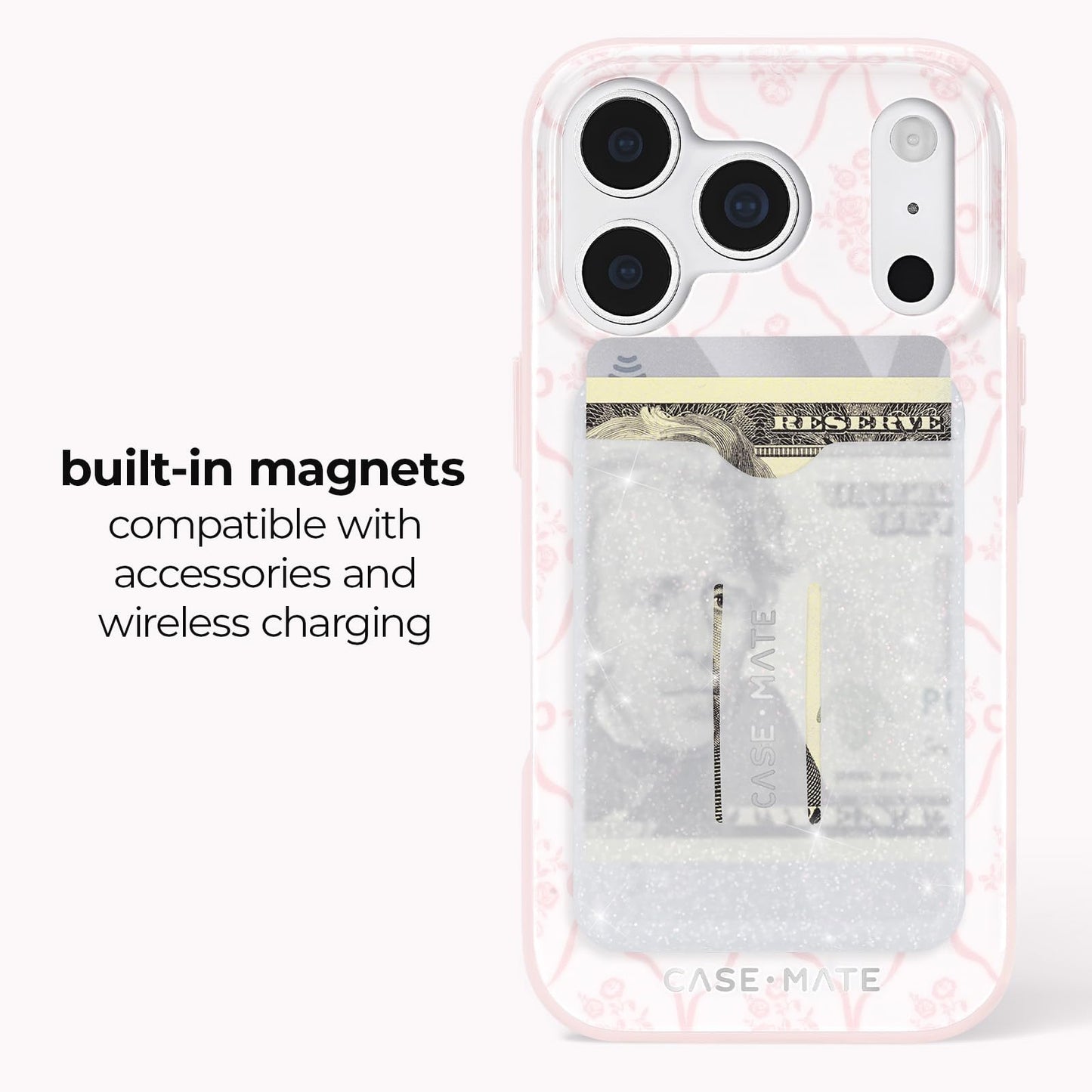 Case-Mate iPhone 17 Pro Case - Ballet Pink Bow
