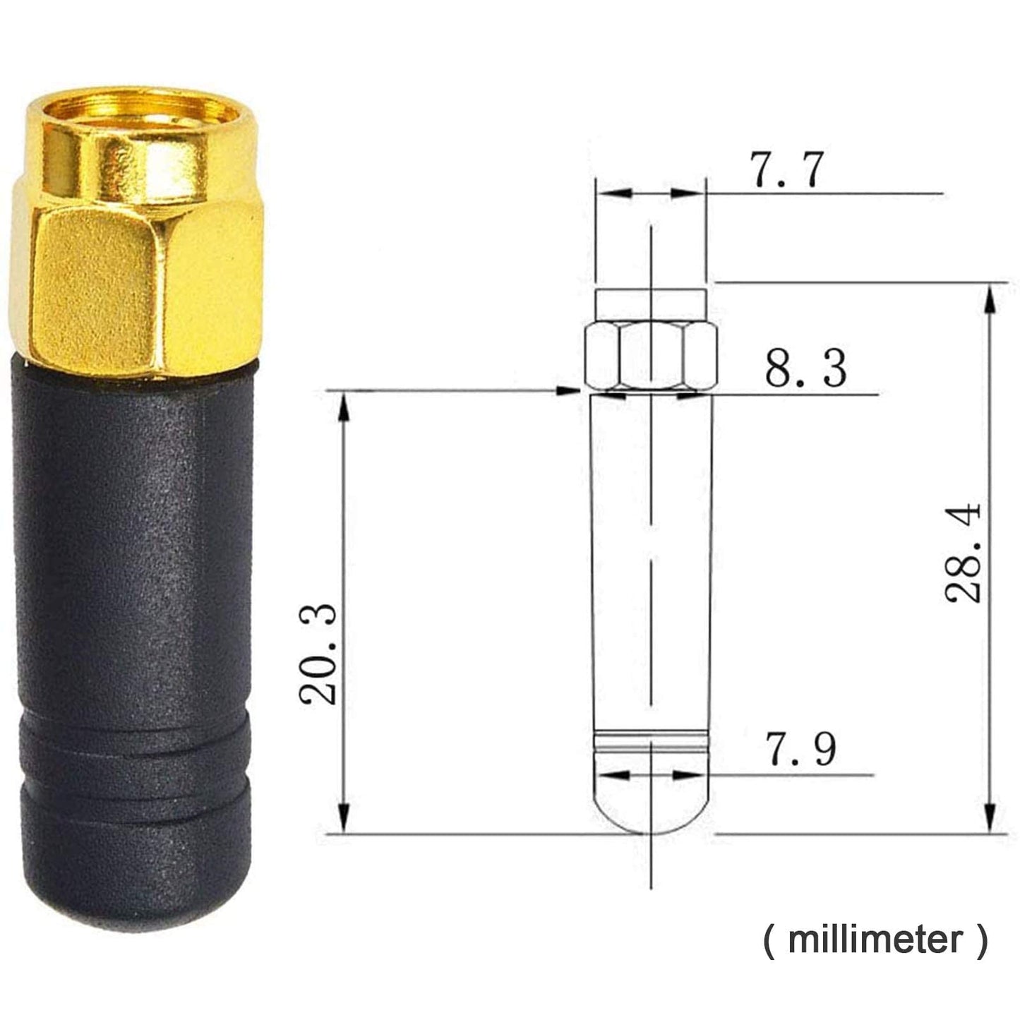 FPV Small WiFi Antenna 2.4GHz Bluetooth Mini WiFi Antenna Wireless Omni Thumb Antenna mmdvm Network Router RP SMA Male TX RX Mini RHCP Racing Drone