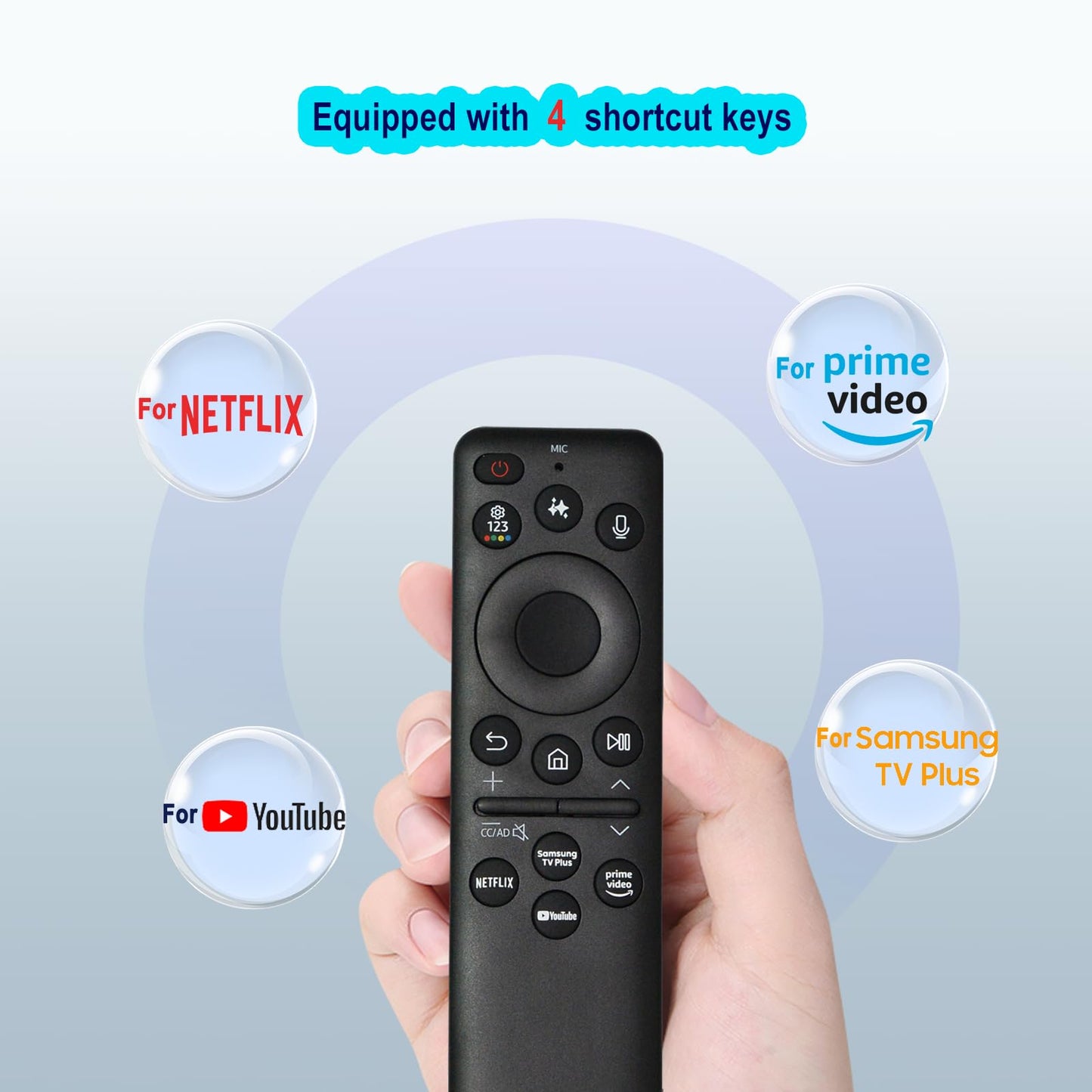 Replacement Remote for Samsung TV BN59-01480A, Solar Voice Remote Compatible with Samsung Smart TV 2021-2025 QLED 4K 8K Frame Series, with USB-C