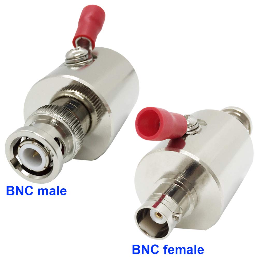 RFiotasy Lightning Arrester BNC Lightning Protection Device Male to Female DC-3GHz for Communication, Monitoring Equipment, Ethernet Signal Surge
