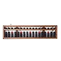 Vintage-Style 17 Digit Rods Wooden Abacus Soroban Chinese Japanese Calculator Counting Tool w/Reset Button 14"