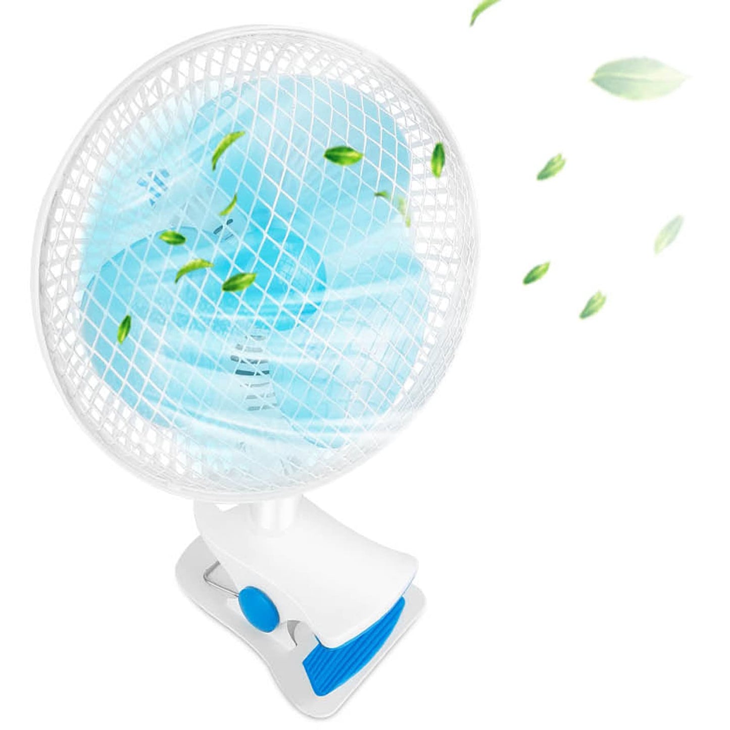 KOCASO Table Fan Clip On Fan 2 Speeds Desk Fan Quiet Clamp Fan Adjustable Tilt Auto Shaking Fan Wall Mount Personal Fan For Desk Office Home Baby