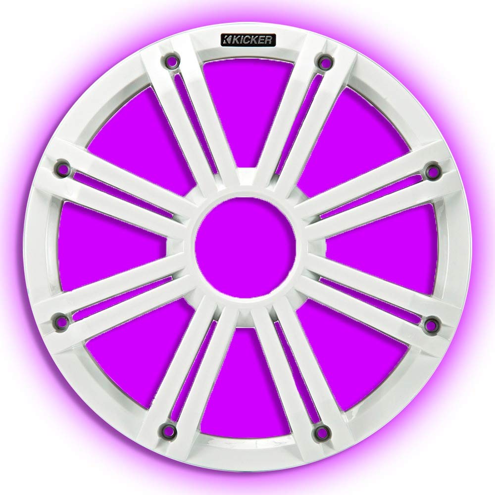 KICKER KMG12 12-Inch (30cm) Grille for KM12 and KMF12 Subwoofer, LED, White