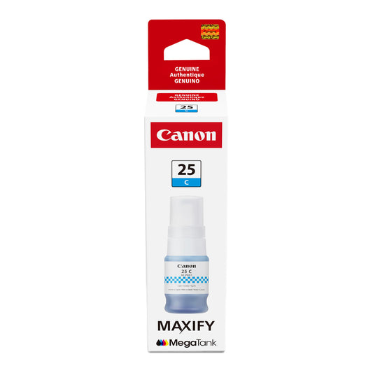 Canon GI-25 Genuine Cyan Ink Bottle, Compatible with Megatank GX2020, and GX1020 Printers