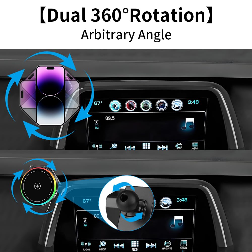 Car Magnetic Phone Mount for Chevrolet Chevy Camaro 2016 2017 2018 2019 2020 2021 2022 2023 2024 Auto Accessories Best Cellphone Holder Fast 15W