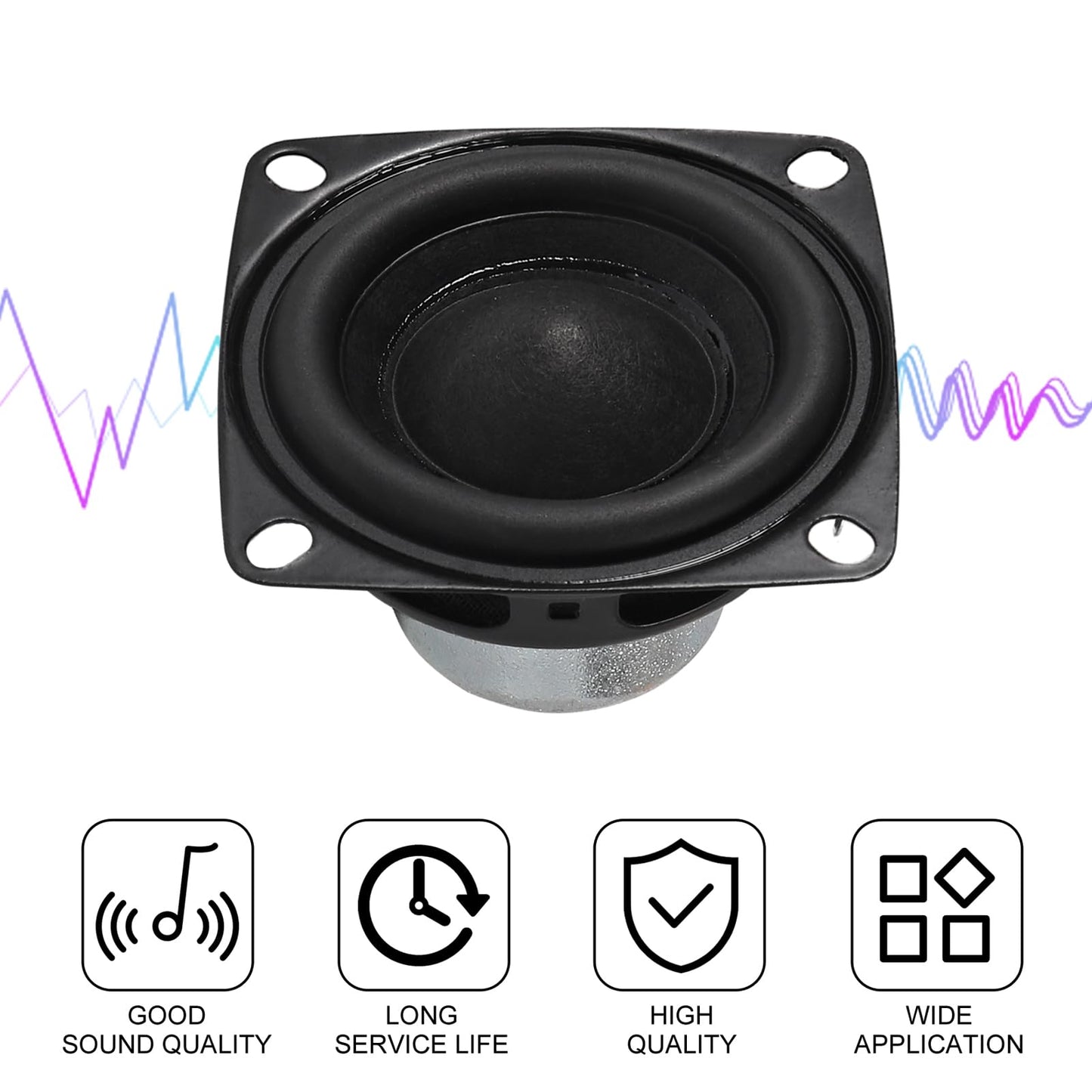 JUZITAO 2PCS 2" 2inch 4Ohm 10W Full Range Audio Speaker Stereo Woofer Loudspeaker 10W 4Ohm Bass Small Speaker with Fixing Holes