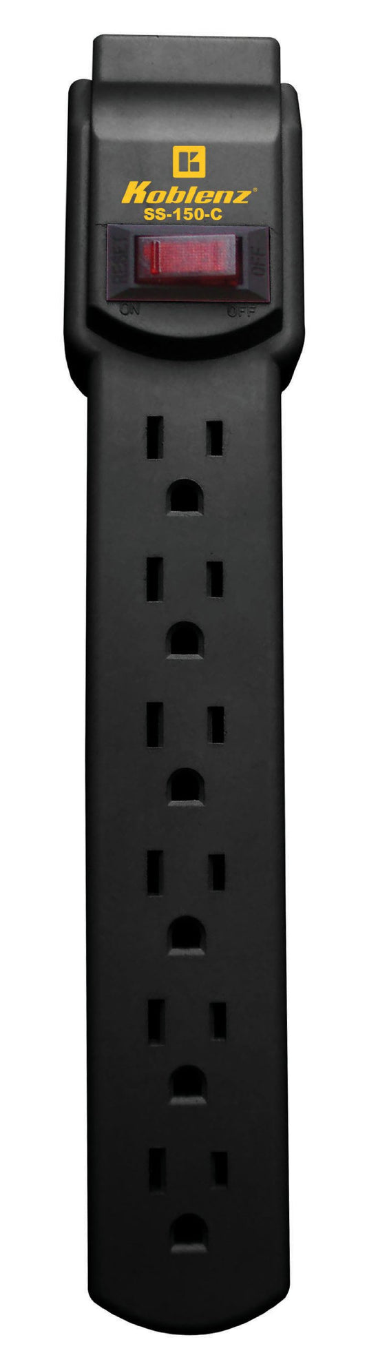 Koblenz Surge Suppressor, Surge Protector for Electronics with 6 Outlets and 3' AC Power Cord, 15 Amp Power Switch, 150 Joules Protection, Black