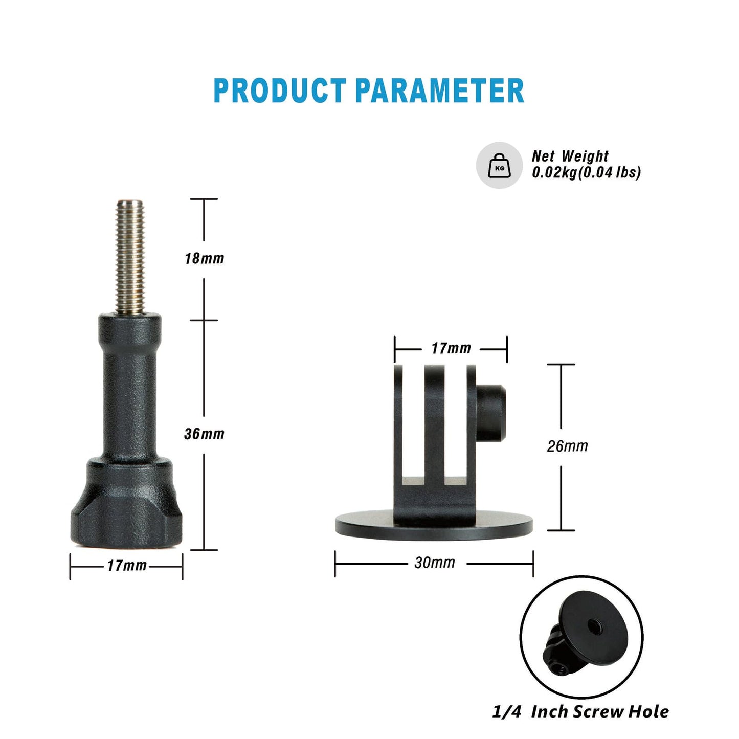 DAUEULITE Tripod Mount Adapter for Gopro Hero 13 Hero 12 Hero 11 Hero 10 Hero 9 Hero 8 Hero 7 Hero 6 Hero 5 Hero Session Hero 4 Hero 3+ Hero 3 Hero 2