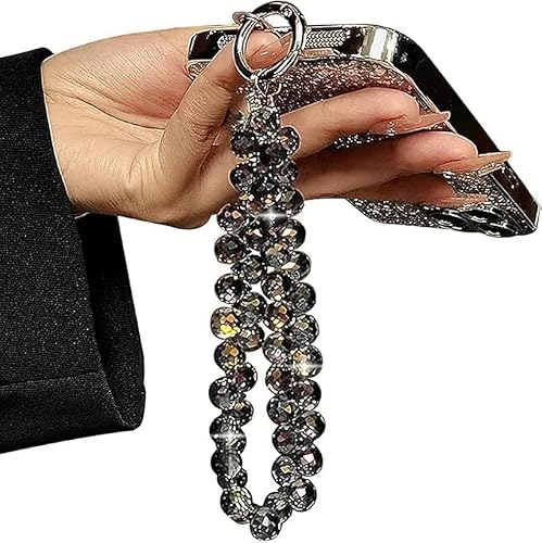 Prifremi Crystal Phone Wrist Strap Phone Charm Chain Keychain Beaded Cellphone Lanyard with Tether Tab Hands-Free Wristlet Bracelet Wrist Grip Strap