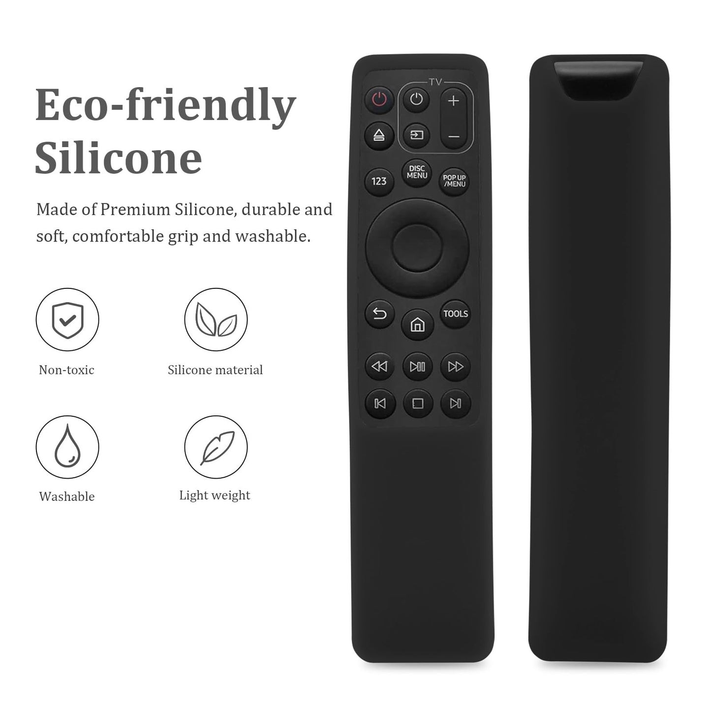 JCMOYUTY Silicone Case Cover for Samsung 4K UHD Blu-Ray Player AK59-00180A Remote, Black Sleeve