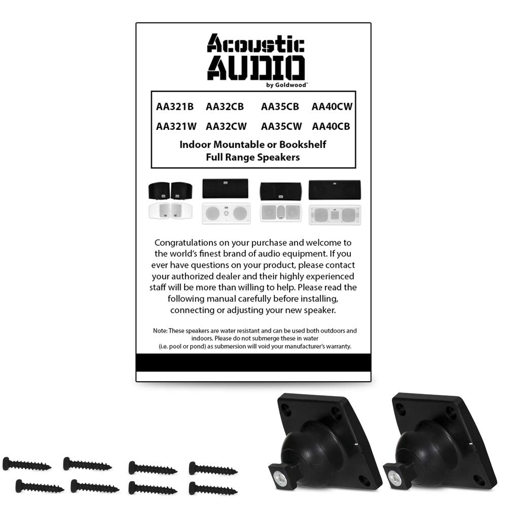 Acoustic Audio AA321B Mountable Indoor Speakers 800 Watts Black 2 Pair Pack AA321B-2Pr