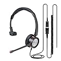 MKJ Telehone Headset for Cisco IP Phone, Wired Headphone with Microphone Noise Cancelling, Office Phone Headset with RJ9 Jack for Cisco CP-7821 7841