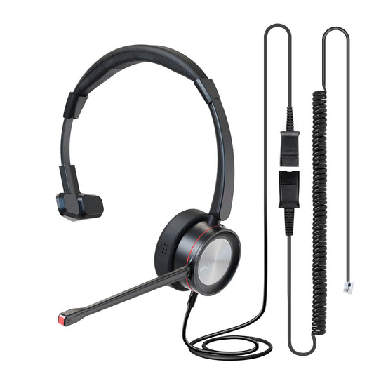 MKJ Telehone Headset for Cisco IP Phone, Wired Headphone with Microphone Noise Cancelling, Office Phone Headset with RJ9 Jack for Cisco CP-7821 7841