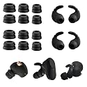 Anti-Slip Double Flange Ear Tips for Sony Earbuds Replacement Ear Hooks for Sony WF-1000XM5/M4/WF-C500/Linkbuds S Earbuds Tips Black
