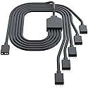 Cooler Master 1 to 5ARGB Extension Cable, 1 to 5 ARGB Splitter Cabie, Suitable for 3-pin ARGB Synchronization on The Chassis Fan, Used for Computer