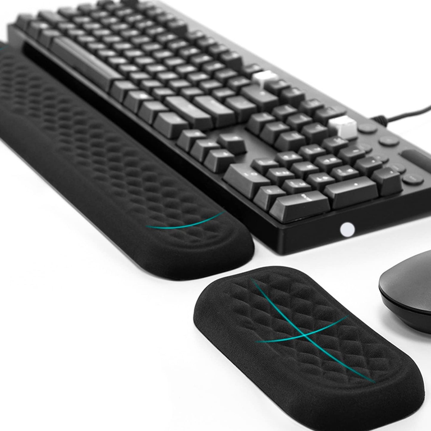 HisiLucky Wrist Rest Pad Memory Foam Elbow Rest Pad Computer Mouse Armrest Support Non-Slip Keyboard Wrist Rest for Office, Desk (Black)