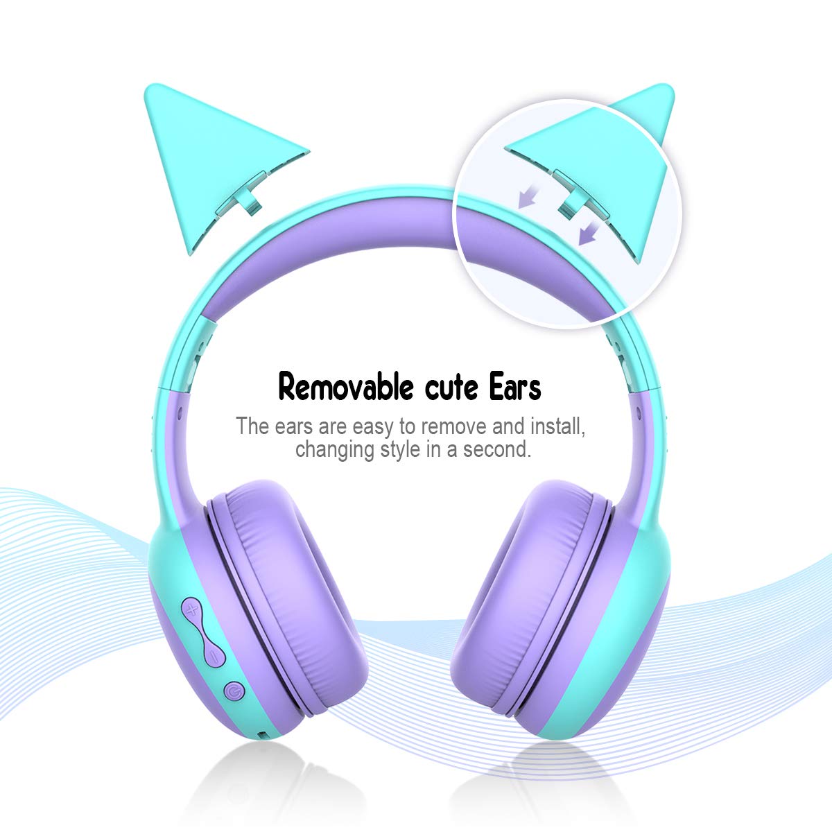 gorsun Kids Bluetooth Headphones, Portable Wireless Headset for Kids, Bluetooth 5.3, Over-Ear Toddler Headphones with Microphone, 85dB Volume Limited