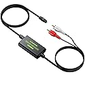 LiNKFOR 192kHz DAC Converter Digital to Analog Converter Digital Optical SPDIF Toslink to Analog Stereo Audio RCA L/R Audio Adapter with Optical Cable