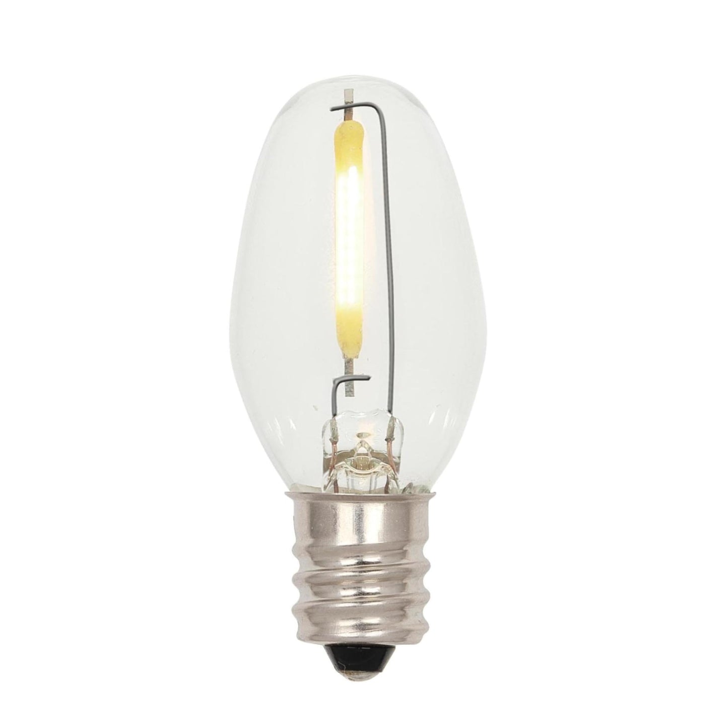 Westinghouse 5284000 0.4 Watt (4 Watt Equivalent) C7 Clear Filament LED Light Bulb, Candelabra Base, 2 Pack