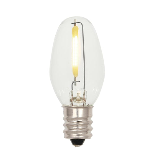 Westinghouse 5284000 0.4 Watt (4 Watt Equivalent) C7 Clear Filament LED Light Bulb, Candelabra Base, 2 Pack
