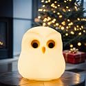 Cute Owl Kids Night Light,USB Rechargeable Cute Animal Lamps,Creative Feeding Light at Night LED Color Changing Soft Silicone Lamp Christmas Bedside