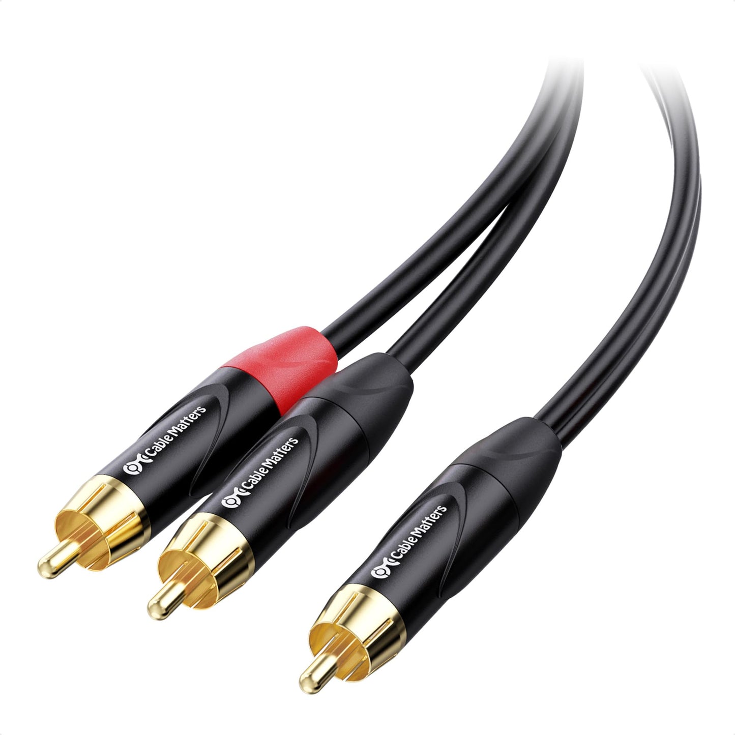 Cable Matters RCA Splitter Cable 1 Male to 2 Male - 3ft, RCA Y Splitter for Subwoofer, Speaker, Audio System or Home Theater