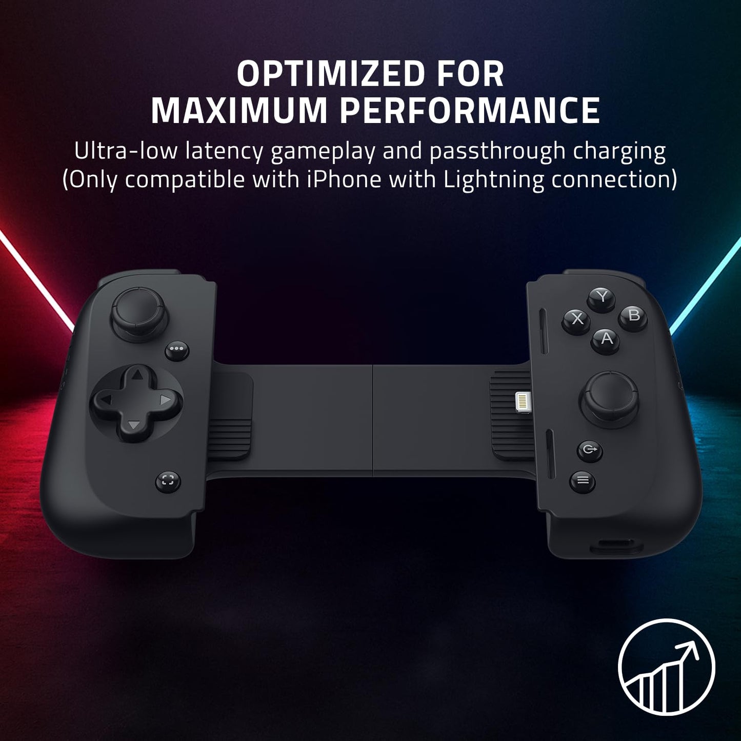 Razer Kishi V2 Mobile Gaming Controller for iPhone (Lightning): Console Quality Controls - Universal Fit w/ Extendable Bridge - Stream PC, Xbox