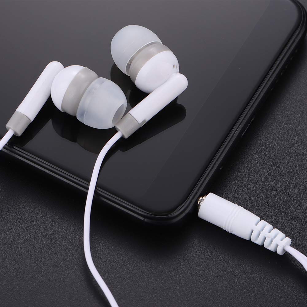 CN-Outlet Bulk Earbuds Headphones 50 Pack, Wholesale Disposable Earphones for Schools Classroom Students Kids Children (White)