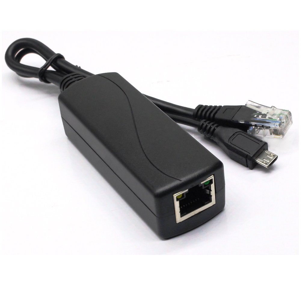 ANVISION Active 48V to 5V 2.4A PoE Splitter Adapter with Micro USB Plug, IEEE 802.3af Compliant, for Tablets, Dropcam or Raspberry Pi, IPC, IP Camera
