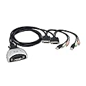 I/O Crest 2 Port DVI + USB KVM Switch with Audio and Mic Support (SY-KVM20075)