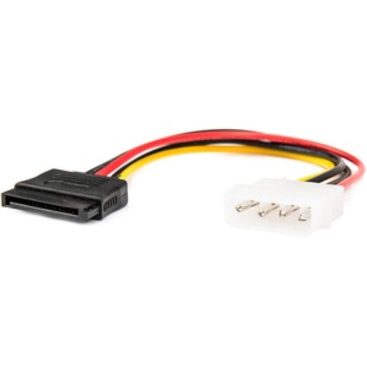 Rocstor Premium 6in 4 Pin Molex to Left Angle SATA Power Cable Adapter - LP4 - SATA Power Adapter C