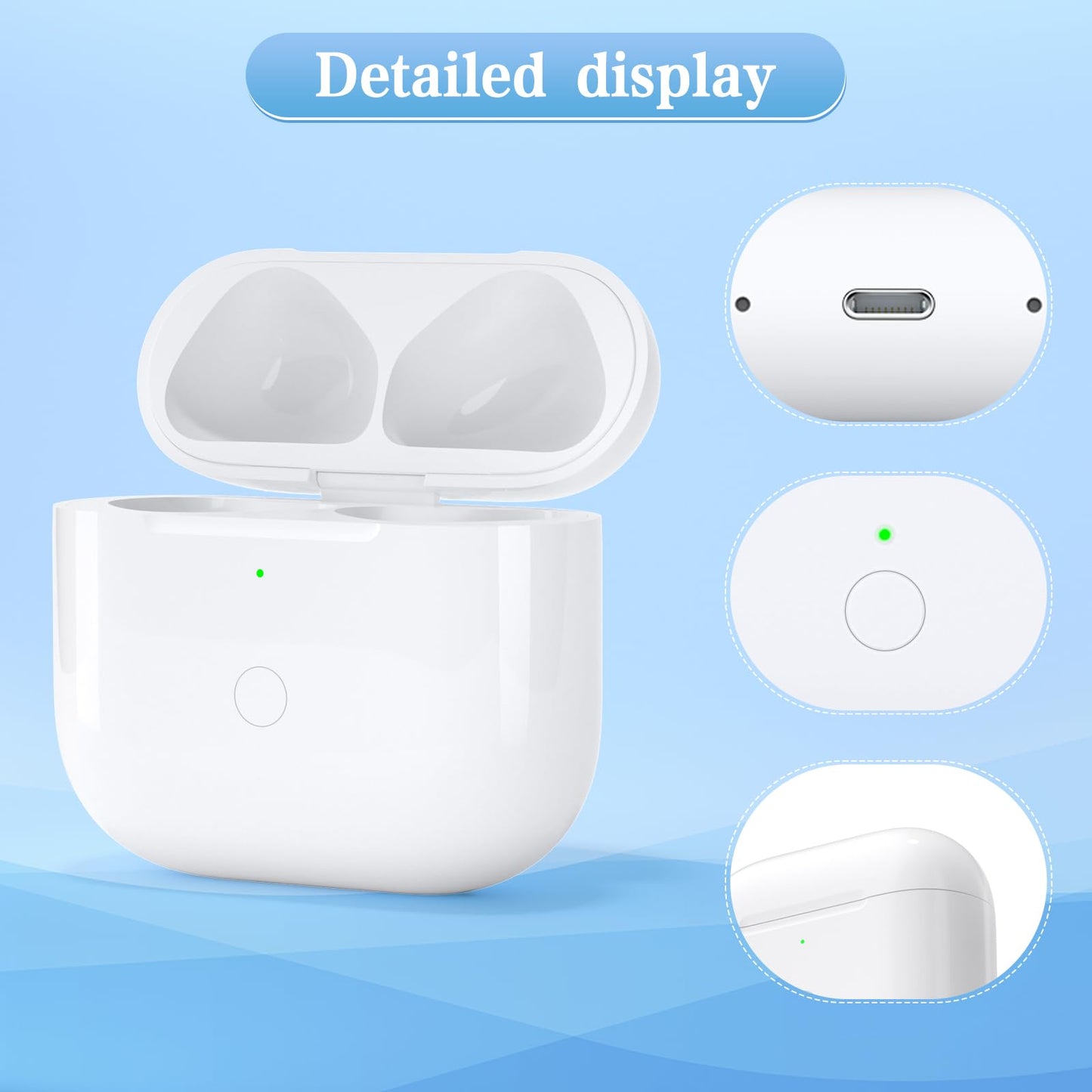 Replacement Wireless Charge Case for AirPods 4rd Gen Charging Case, Wireless AirPod 4th Charging Cases with AirPod 4rd Generation Charger Cases