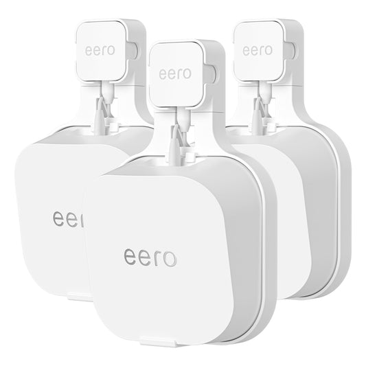 Wall Mount Holder for eero 7 Home WiFi System - Space Saving Wall Bracket with Cable Management, Vertical/Horizontal Plug Option, White (3Pack)