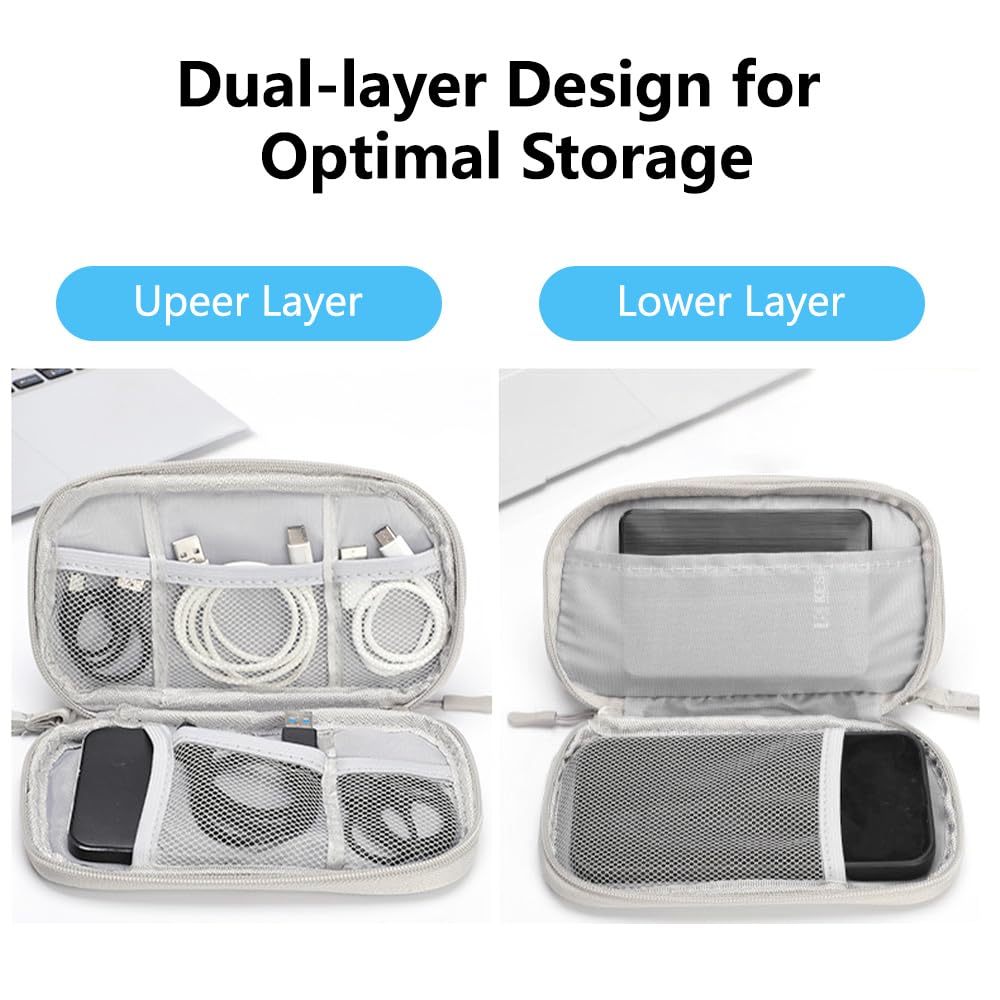 Omnpak Electronics Organizer Travel Case, Tech Accessories Storage Case Portable Carrying Organizer Pouch Bag for Cable, Charger,Power Bank