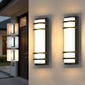 Cylutaes 2Pack Outdoor Wall Lights 16 Inch,Dimmable Exterior Wall Sconce,3000K-6000K Adjustable Color Temperature,IP65 Waterproof Black Porch Light