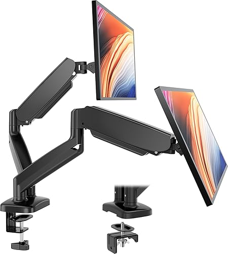 Simple Deluxe Dual Monitor Arm, Adjustable Monitor Stand Mount for 13" to 32" Display, Black