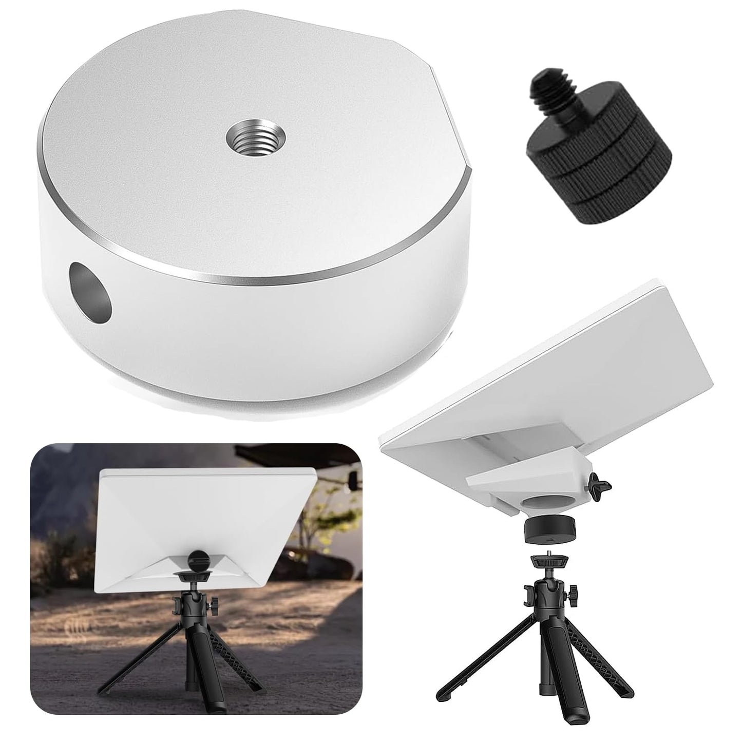 Starlink Mini Tripod Adapter, 1:1 Unique Fit AIRYSEE Aluminum Alloy Tripod Mount Base Adapter for Starlink Mini Accessories- 1/4"~20 and 3/8"~16