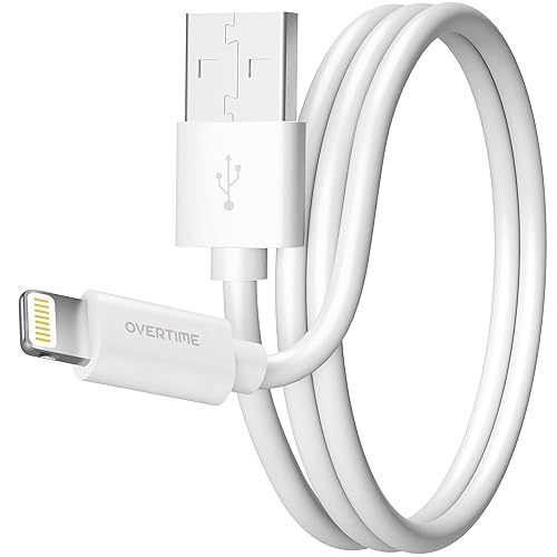 Overtime iPhone Lightning Cable, MFI Certified, Portable & Smart USB-A to Lightning Charging Cable, Fast Apple Charging Cord, 4ft iPhone Charger Cord…