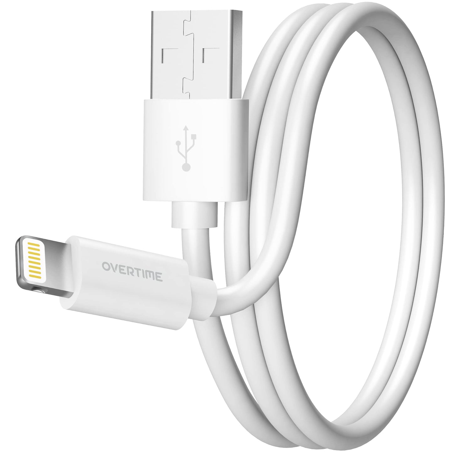 Overtime iPhone Lightning Cable, MFI Certified, Portable & Smart USB-A to Lightning Charging Cable, Fast Apple Charging Cord, 4ft iPhone Charger Cord…